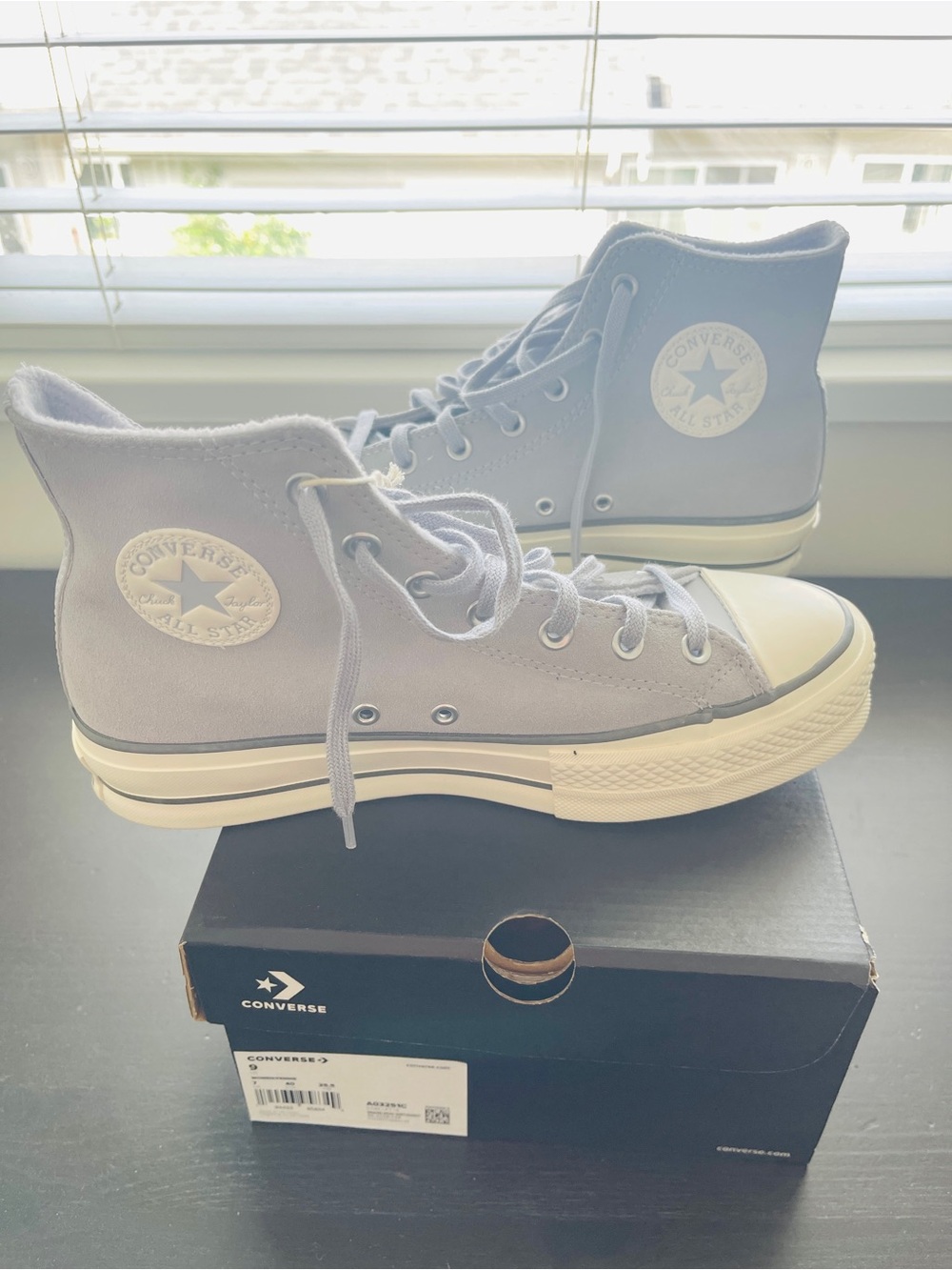 Converse High Top Sneakers - Light Gray and White